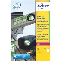 Avery Étiquettes polyéthylène ultra-résistantes L4775-20 , A4, 20 étiquettes multifonctionnelles, blanc