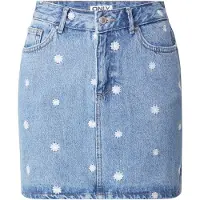 ONLY Jupe 'ONLSTELLA' bleu denim / blanc