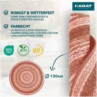 Floordirekt Tapis Indoor & Outdoor Zoe facile d'entretien & résistant aux UV Rond 120 cm Terra