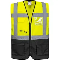 Portwest Gilet fluo secouriste Haute Visibilité Executive Warsaw Jaune / Noir M