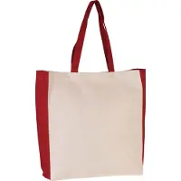 Kimood Pack 50 Sac cabas bicolore Natural/Red - Kimood KI0275 - Taille One Size