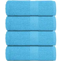 vidaXL Serviettes de toilette 4 pièces FROGN Turquoise 30 x 30 cm 100 % coton
