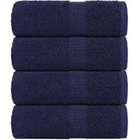 vidaXL Serviettes de toilette 4 pièces FROGN Bleu marine 30 x 30 cm 100 % coton