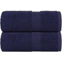 vidaXL Serviettes de toilette 2 pièces FROGN Bleu marine 30 x 30 cm 100 % coton