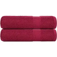 vidaXL Serviettes de bain 2 pcs bordeaux 100x150cm 360 g/m² 100% coton