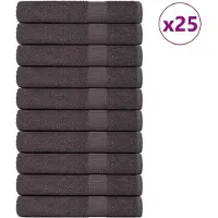 vidaXL Serviettes 25 pcs anthracite 100x200 cm 360 g/m² 100% coton