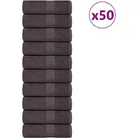 vidaXL Serviettes de toilette 50 pièces FROGN Anthracite 30 x 30 cm 100 % coton