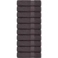 vidaXL Serviettes de douche 10 pcs anthracite 70x140 cm 100% coton