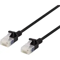 Deltaco U/UTP Cat6a patch cable slim 3.5mm diameter 5m black (U/UTP, CAT6a, 5 m)