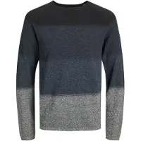 Jack & Jones Pull-over 'JJEHill' marine / bleu foncé / gris / noir