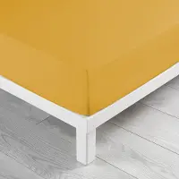 Douceur d'intérieur Drap Housse 160x200 Cm - Coton Bio - Ocre Ocre