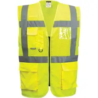 Portwest Gilet haute visibilité grillage executive ventilé MADRID Jaune Fluo XL