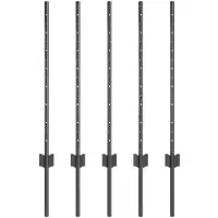 vidaXL Poteaux de clôture 5 pcs Gris 80 cm Acier