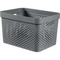 Curver Infinity Box 17 L Gris de charbon de bois en plastique recycl 35,5 x 26,2 x 21,9 cm