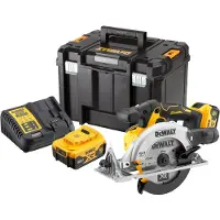 DeWalt Scie circulaire 165 mm XR 18V + 2 batteries 5Ah + coffret Tstak - DCS565P2-QW