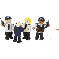 Tidlo Poupées de maison de poupée en bois Police et Rascal, 4pcs.