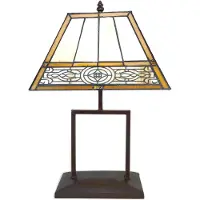 Clayre & Eef Lampe de table Tiffany 28x20x44 cm Beige Marron Polyrésine