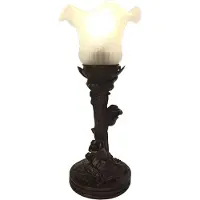 Clayre & Eef Lampe de bureau Ø 12x31 cm Blanc Polyrésine