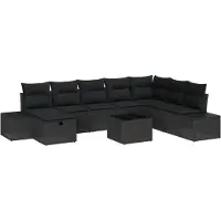 vidaXL , 9 pièces, couleur noire