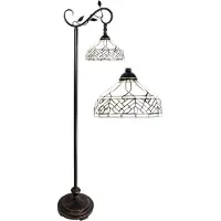 Clayre & Eef Lampadaire Tiffany 152 cm Marron Beige Polyrésine