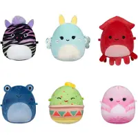 Squishmallows Knuffel Pluche Micromallows - Elin, Altman, Gideon, Agnolo, Safiyah, Connie, paquet de 6