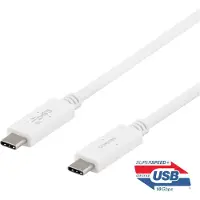 Deltaco USB-C - câble 1m USB 3.1 Gen 2 E-marker chipset whit (1 m, USB 3.2 Gen 2, 100 W)