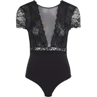 Pieces Shirtbody 'Sicca' noir