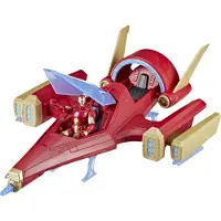 Hasbro Avengers, vaisseau Iron Man avec 1 figurine de 10 cm incluse, dès 4 ans