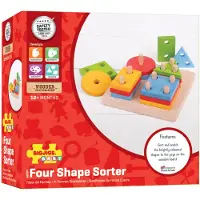 Bigjigs Toys Jeu d'empilage de formes en bois , 17dlg.