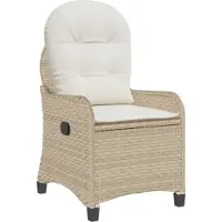 vidaXL , chaise longue beige en polyrotin
