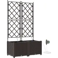 vidaXL Pots de jardin Marron 80 x 40 x 142 cm Acier