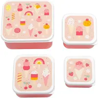 A Little Lovely Company Kit de Boîtes à Repas - 4 pièces - Glace - - UneTaille - Boîte à Repas