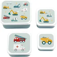 A Little Lovely Company Kit de Boîtes à Repas - 4 pièces - Véhic - - UneTaille - Boîte à Repas
