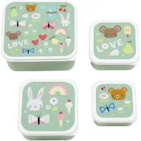 A Little Lovely Company Kit de Boîtes à Repas - 4 pièces - Joy - - UneTaille - Boîte à Repas