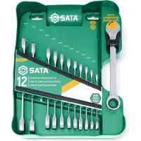 Sata 2 jeux de clés mixtes à cliquet , 12 pièces, 8-19 mm