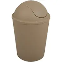 MSV Seau à cosmétiques Poubelle à couvercle basculant 5,5 litres plastique taupe