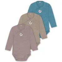 Normani Barboteuse / body chamois / bleu cyan / rouge pastel
