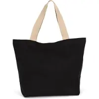 Kimood Grand sac shopping recycl? ? fond plat Black Night/Hemp - Kimood KI5204 - Taille One Size