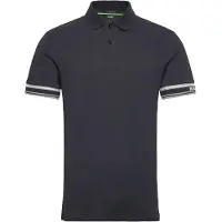 BOSS Polo Slim en coton avec bas de manches à rayures