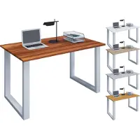 VCM Bureau en bois | H. 76 x W. 80 x D. 50 cm | Table d'ordinateur simple | pieds en métal de haute qualité | Table de travail | Mobilier de bureau - Lona U