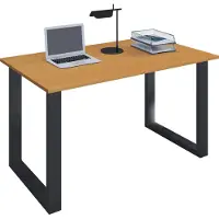 VCM Bureau en bois | H. 76 x W. 110 x T. 80 cm | Table d'ordinateur simple | pieds en métal de haute qualité | Table de travail | Mobilier de bureau - Lona U