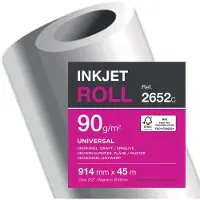 Clairefontaine BBX Clairjet 400 - Papier - 123 microns - blanc - Rouleau (91,4 cm x 45 m) - 90 g/m² - 2 rouleau(x) papier