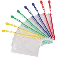 Tarifold Technic Lot de 8 sachets zip polyvalents pvc - avec fermeture zip a6 assortis