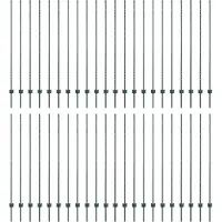 vidaXL Poteaux de clôture 44 pcs Vert 200 cm Acier
