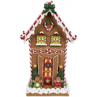 Clayre & Eef 6PR4251 Maison en pain d'épices Décoration Marron Blanc 18x14x31 cm