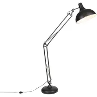 QAZQA Lampadaire industriel noir réglable - Hobby