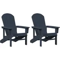 vidaXL Chaise de jardin, lot de 2, bleu marine, 82 x 74 x 92 cm, polyéthylène
