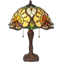 Clayre & Eef Lampe de table Tiffany Ø 40x50 cm Vert Verre