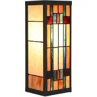 Clayre & Eef Lampe Tiffany, verre et métal, 14x16x40 cm, beige et marron, 5LL-6362