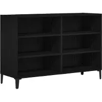 vidaXL Sideboard noir imitation chêne 103,5 x 35 x 70 cm Bois composite